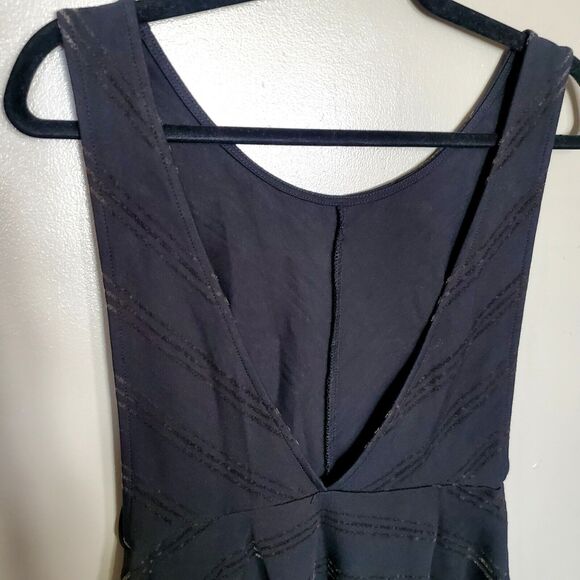 Free People Mini Dress Women's Size Medium Black Striped Cut Out Sleeveless - Picture 7 of 12